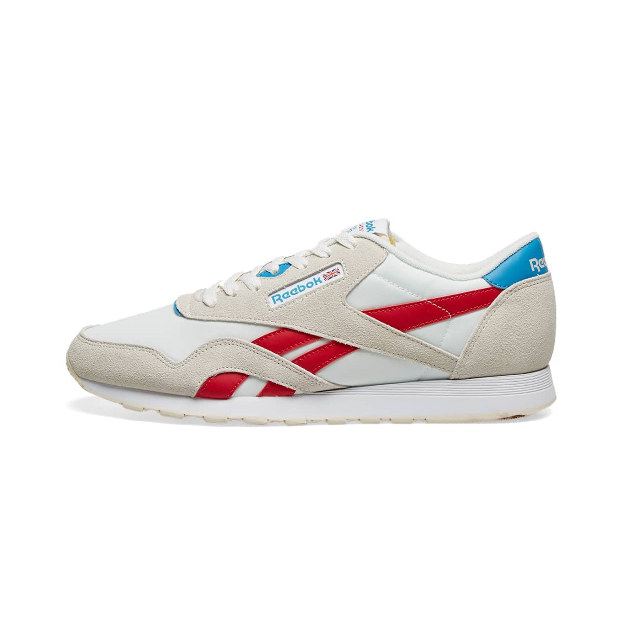 Reebok Men's Classic Nylon Shoes - Chalk/Scarlet/Cyan/White Chalk Scarlet Cyan White Footwear - Tophatter Daily Deals