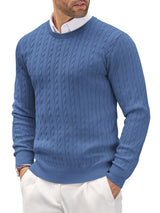 Fitted Men's Knit Sweater - Slim Cable Knit, Cotton, Casual - Tophatter Daily Deals