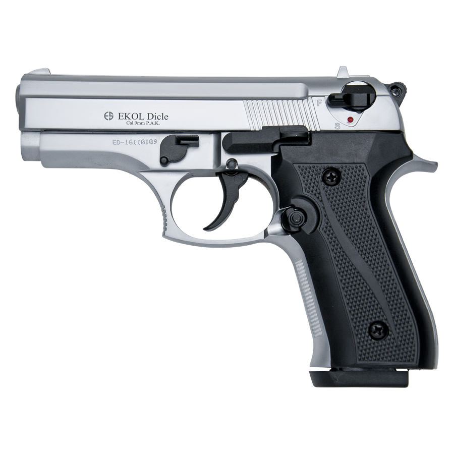 COUGAR Pistol Nickel Finish Gun - Blank Firing Starter Pistol - Tophatter's Army Products & Self Defense Collectible Weapons - Tophatter Daily Deals