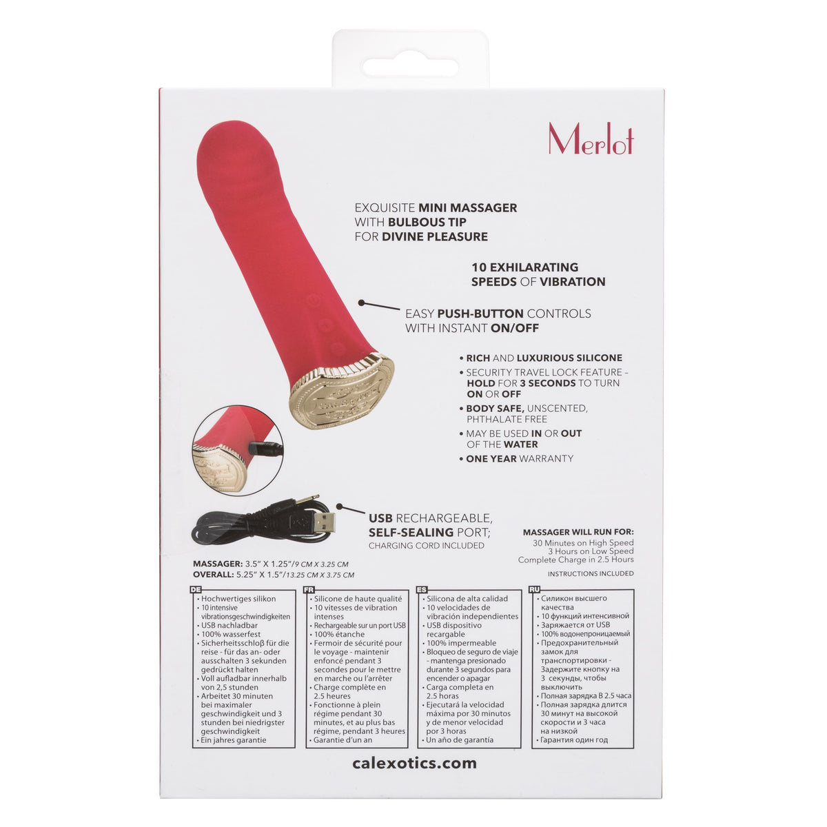 Uncorked Merlot Mini Massager Vibrator in Pink with 10 Speeds and 3-Inch Silicone Personal Vibrator > Vibrators > Mini Vibrators - Tophatter Daily Deals