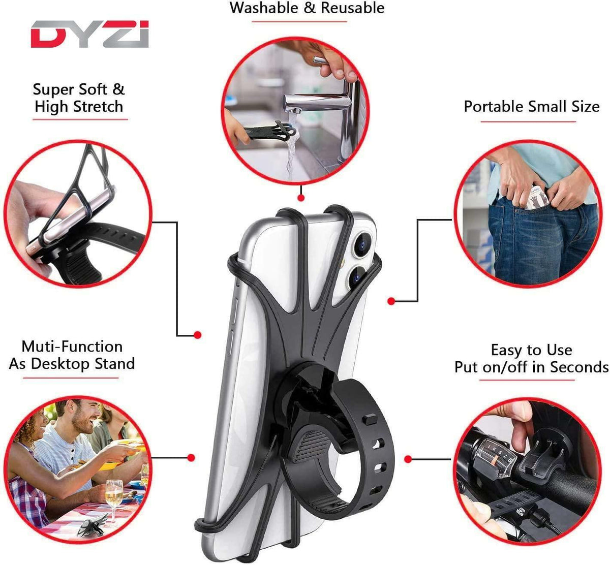 Waterproof Phone Mount for Bike - Bike Bycycle Waterproof 360° 4" to 6.5" Phone Holder Mount Detachable Cycling - Tophatter Daily Deals