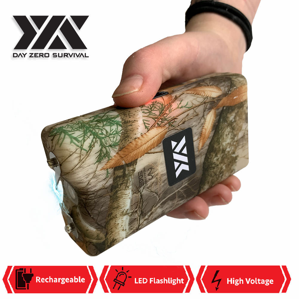 DZS 10 Million Volt Self Defense Forest Camo Stun Gun Rechargeable - Tophatter's Army Products & Self Defense Collectible Weapons - Tophatter Daily Deals