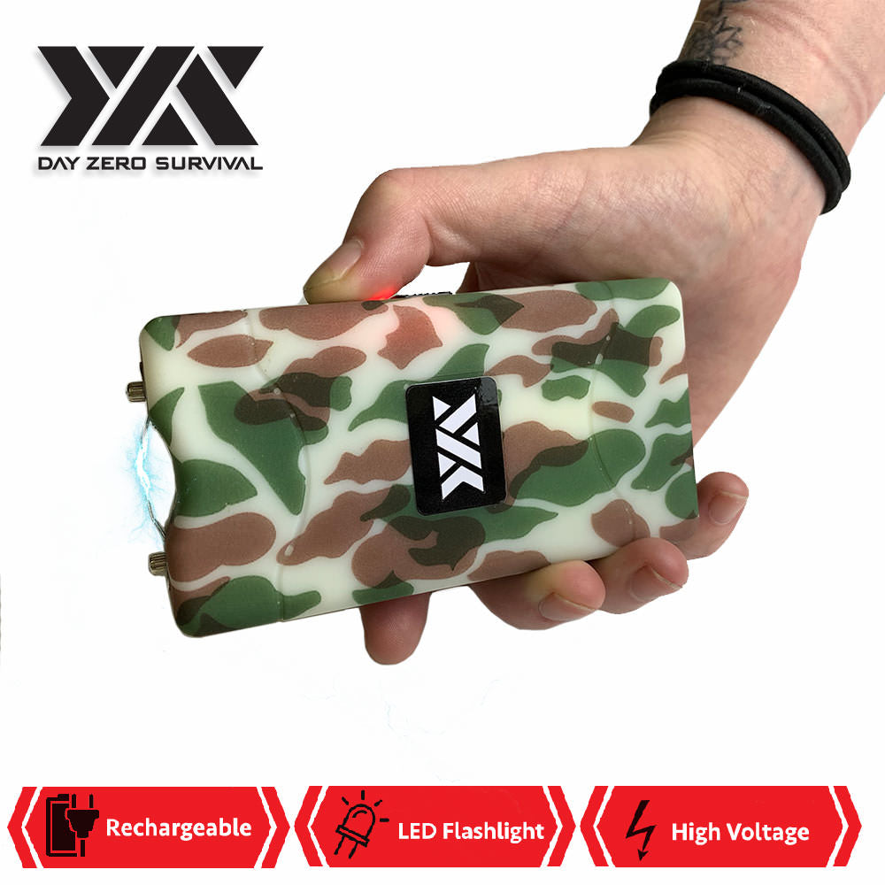 DZS 10 Million Volt Self Defense Army Camo Stun Gun Rechargeable - Tophatter's Guns'N'Weapons Store Collectible Weapons - Tophatter Daily Deals