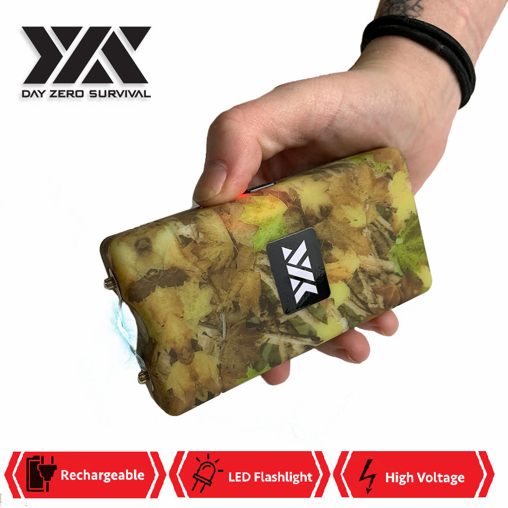 DZS 10 Million Volt Self Defense Fall Camo Stun Gun Rechargeable - Tophatter's Guns'N'Weapons Store Collectible Weapons - Tophatter Daily Deals