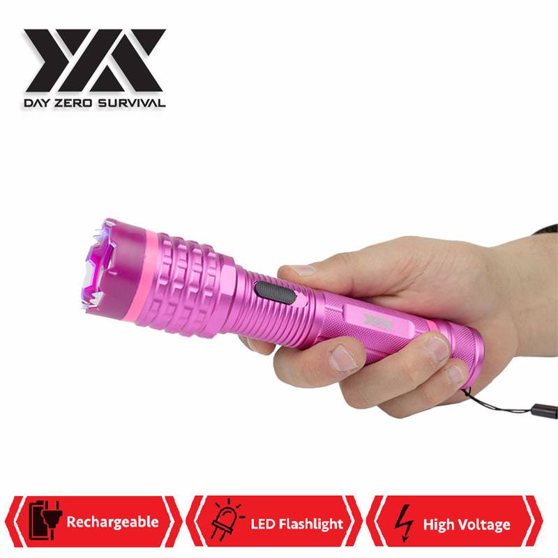 DZS Pink Delta Stun Gun 10 Million Volt Rechargeable With LED Flashlight Collectible Weapons - Tophatter Daily Deals