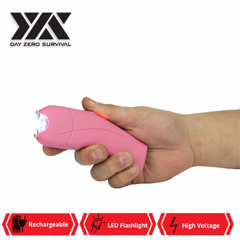 Pink DZS Rechargeable Self Defense Stun Gun With Holster Collectible Weapons - Tophatter Daily Deals
