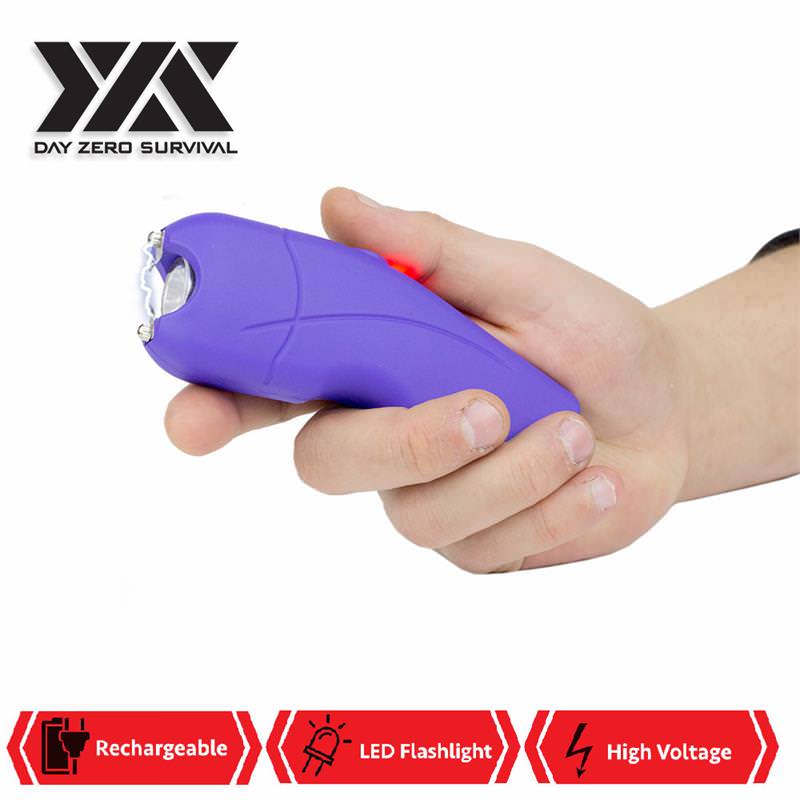 Purple DZS Rechargeable Self Defense Stun Gun With Holster - Tophatter's Guns'N'Weapons Store Collectible Weapons - Tophatter Daily Deals