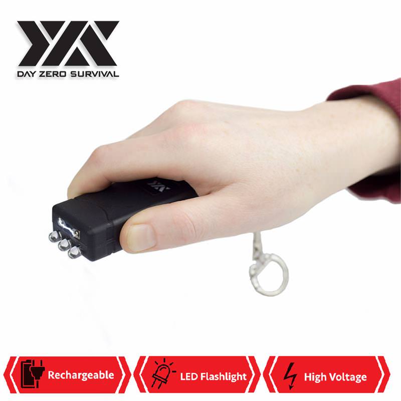 DZS Mini Keychain Stun Gun LED Flashlight 6 Million Volt Rechargeable - Tophatter's Guns'N'Weapons Store Collectible Weapons - Tophatter Daily Deals