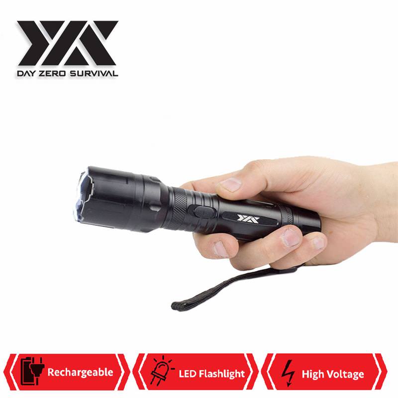 DZS Self Defense Tactical Flashlight Stun Gun 10 Million Volt Rechargeable - Tophatter's Army Products & Self Defense Collectible Weapons - Tophatter Daily Deals