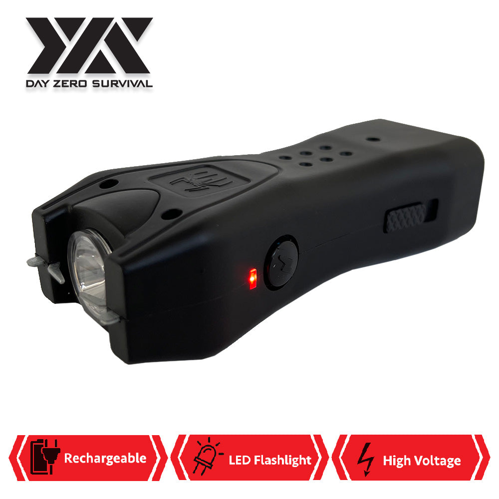 DZS Black Slim Mini Rechargeable Stun Gun with LED Light - TOPHATTER'S ARMORY DEALS Collectible Weapons - Tophatter Daily Deals