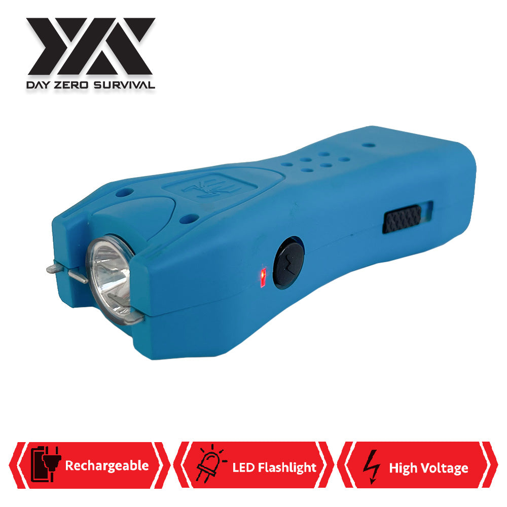 DZS Blue Slim Mini Rechargeable Stun Gun with LED Light - TOPHATTER'S ARMORY DEALS Collectible Weapons - Tophatter Daily Deals