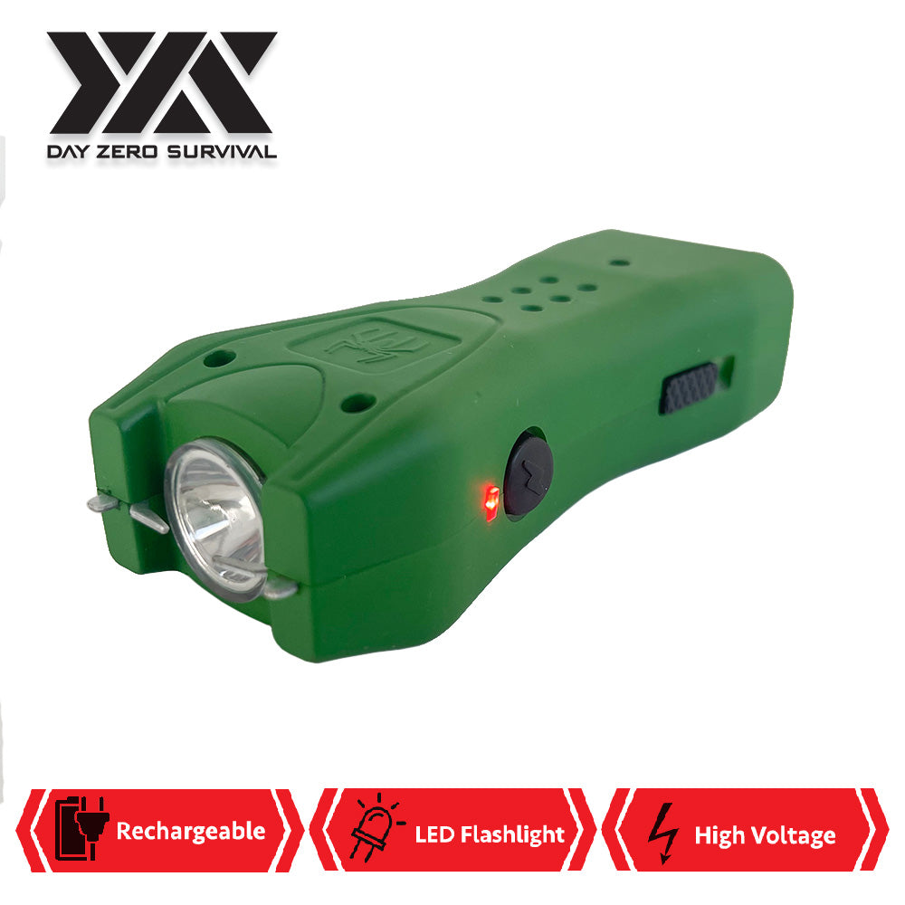 DZS Green Slim Mini Rechargeable Stun Gun with LED Light - TOPHATTER'S ARMORY DEALS Collectible Weapons - Tophatter Daily Deals