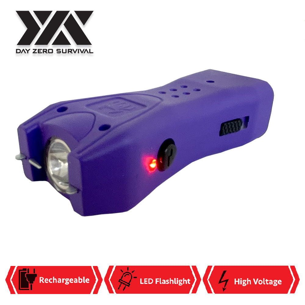 DZS Purple Slim Mini Rechargeable Stun Gun with LED Light - TOPHATTER'S ARMORY DEALS Collectible Weapons - Tophatter Daily Deals