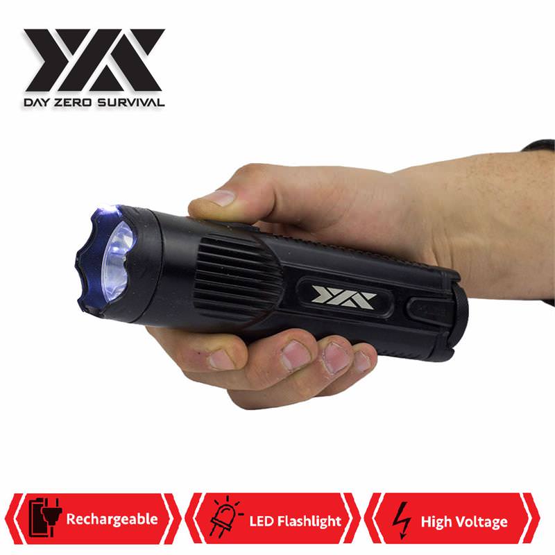 DZS Military Grade Aluminum Tactical High Power Stun Gun Flashlight 15M Volt Collectible Weapons - Tophatter Daily Deals