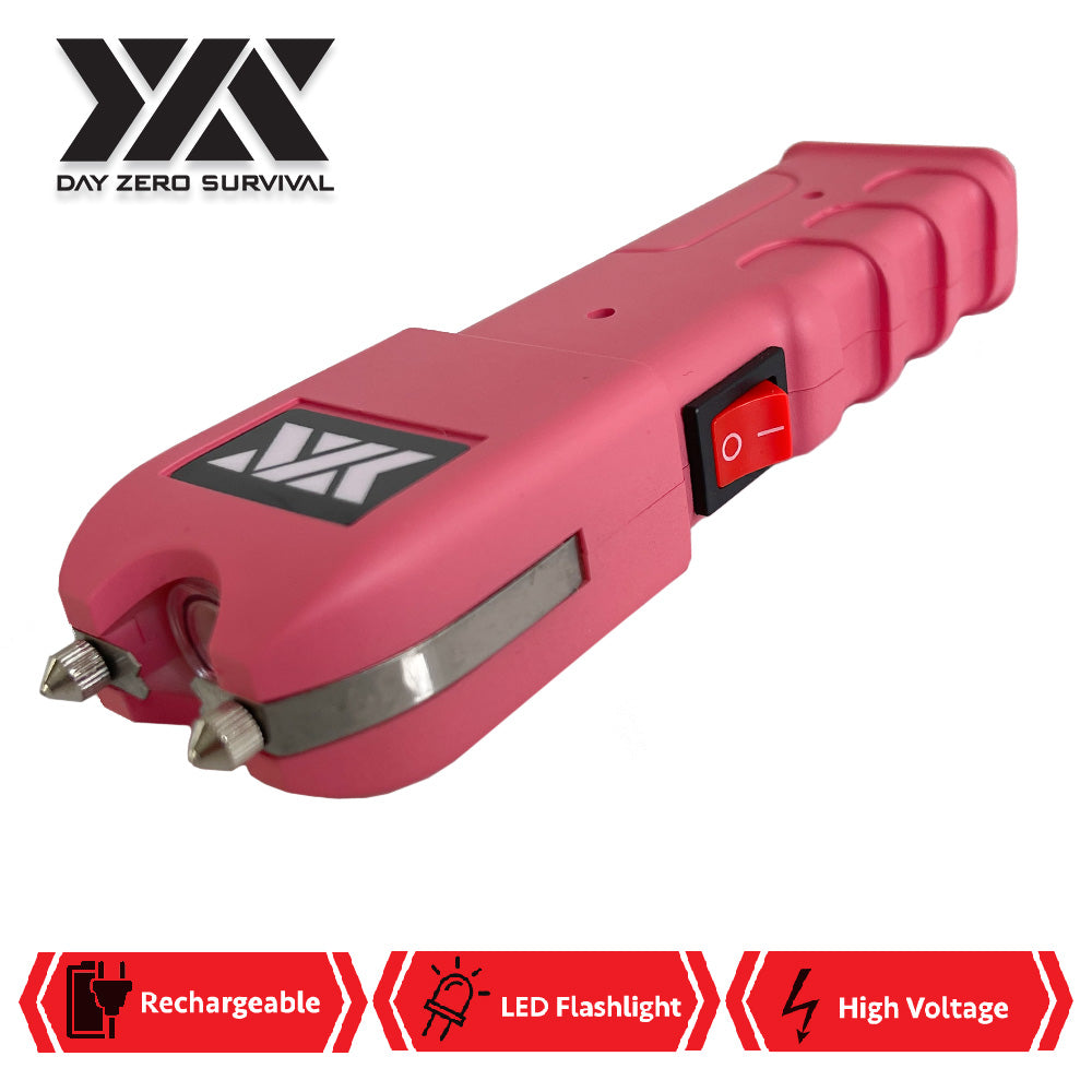 DZS Pink Stun Gun Heavy Duty Rechargeable with LED Flashlight - TOPHATTER'S ARMORY DEALS Collectible Weapons - Tophatter Daily Deals