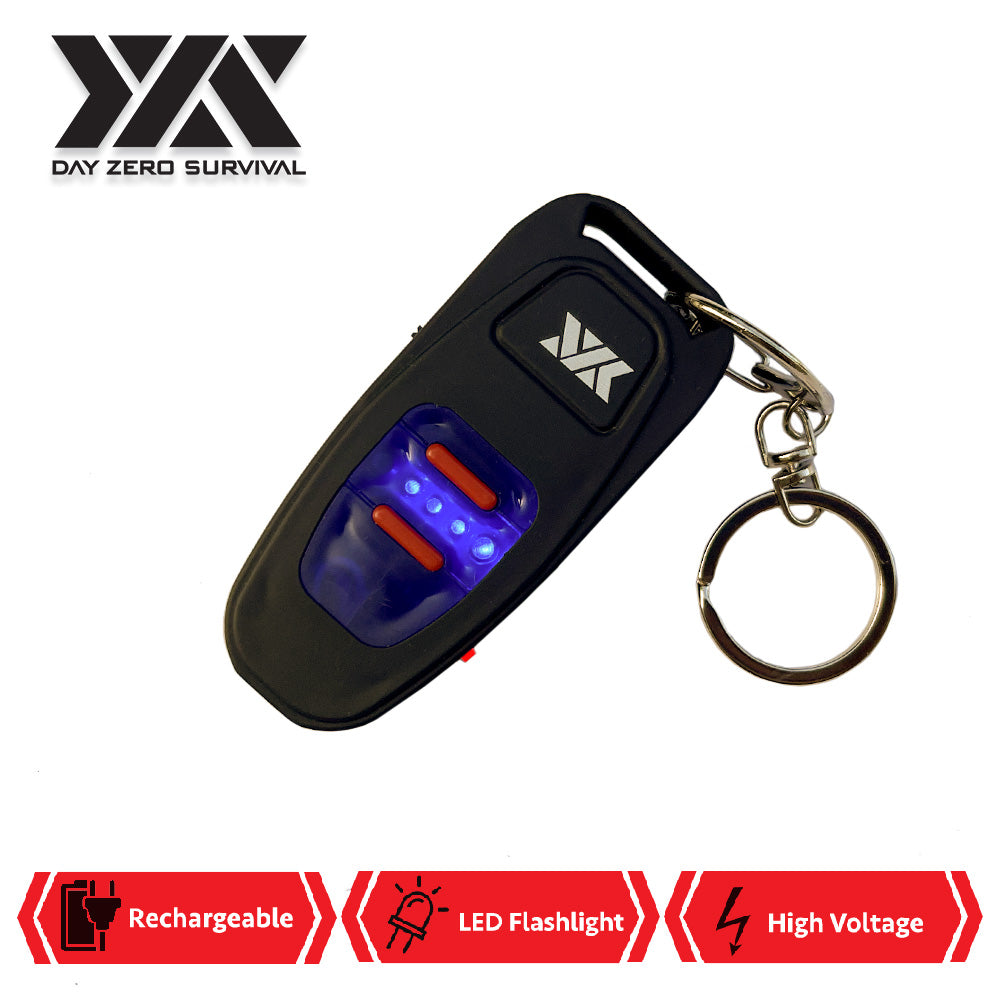DZS Stun Gun Small as a Key Fob With LED Flashlight, USB Charging - TOPHATTER'S ARMORY DEALS Collectible Weapons - Tophatter Daily Deals