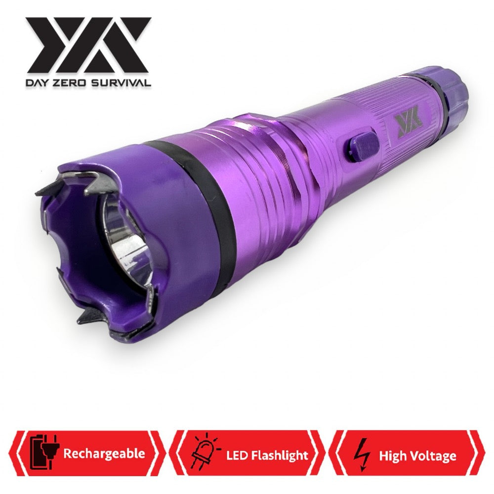 DZS Elite Force Stun Gun All Metal 10 Million Volt Rechargeable + LED Flashlight - Purple Collectible Weapons - Tophatter Daily Deals