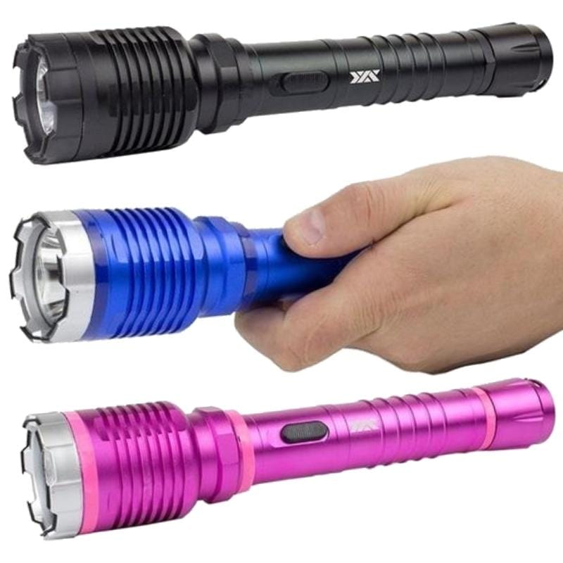 DNA Collecting Aluminum Self-Defense Stun Gun & Flashlight Combo Stun Guns - Tophatter Daily Deals