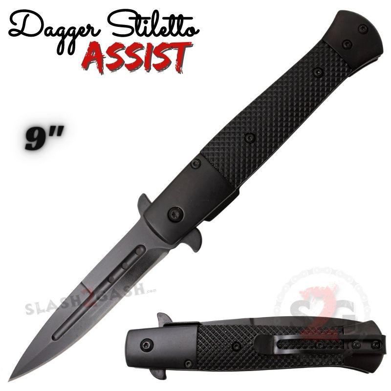 Dagger Stiletto Assist Knife Italian Style 9