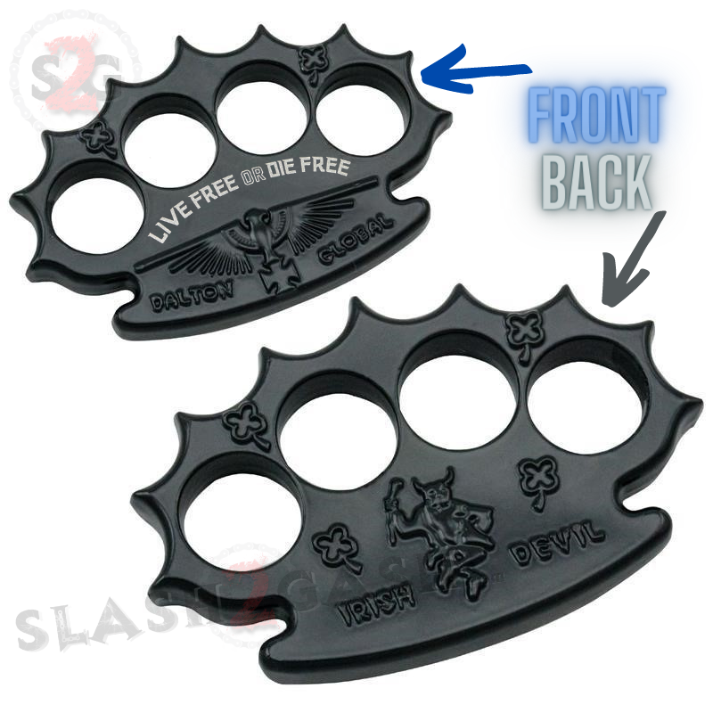 Dalton Global Brass Knuckles Live Free or Die Free Paperweight - Black Belt Buckle - Tophatter Daily Deals