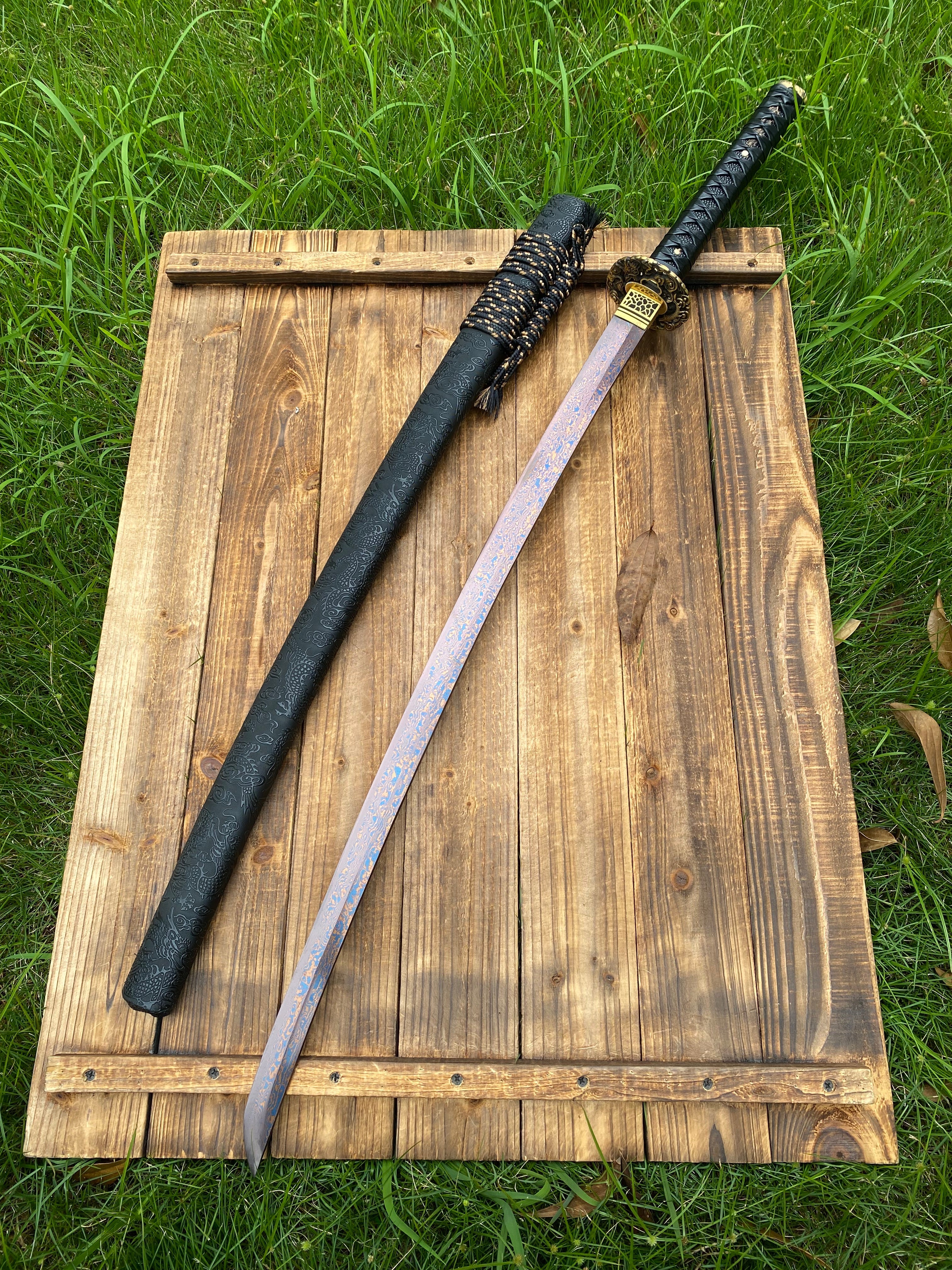 Red Dragon Blade Damascus Steel Katana - Tophatter Daily Deals
