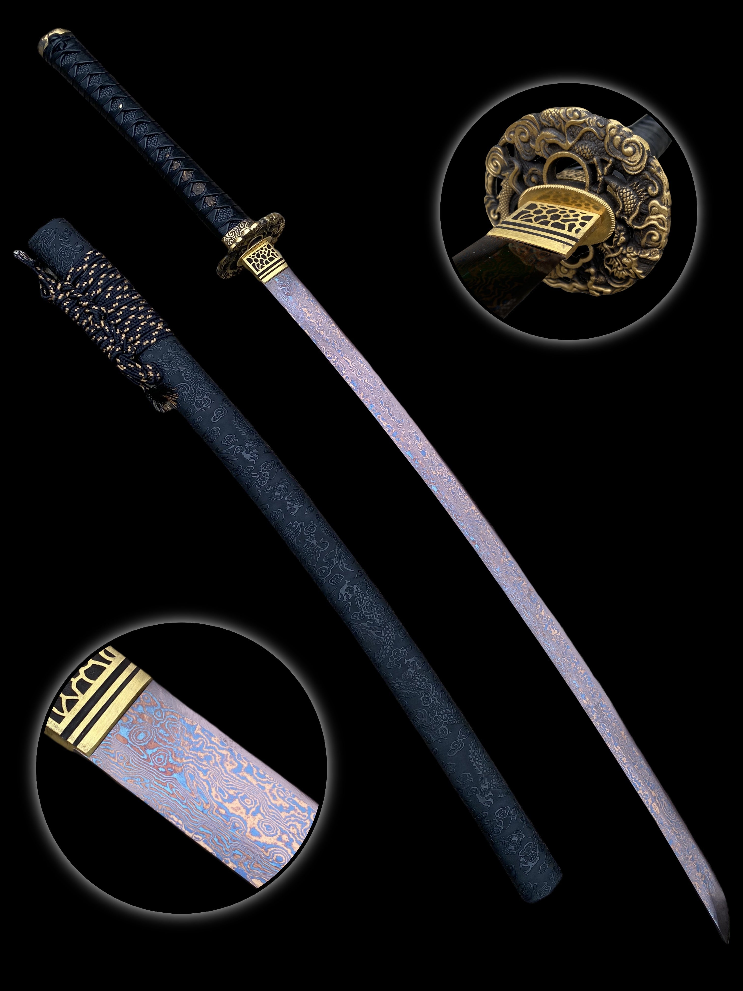 Red Dragon Blade Damascus Steel Katana - Tophatter Daily Deals