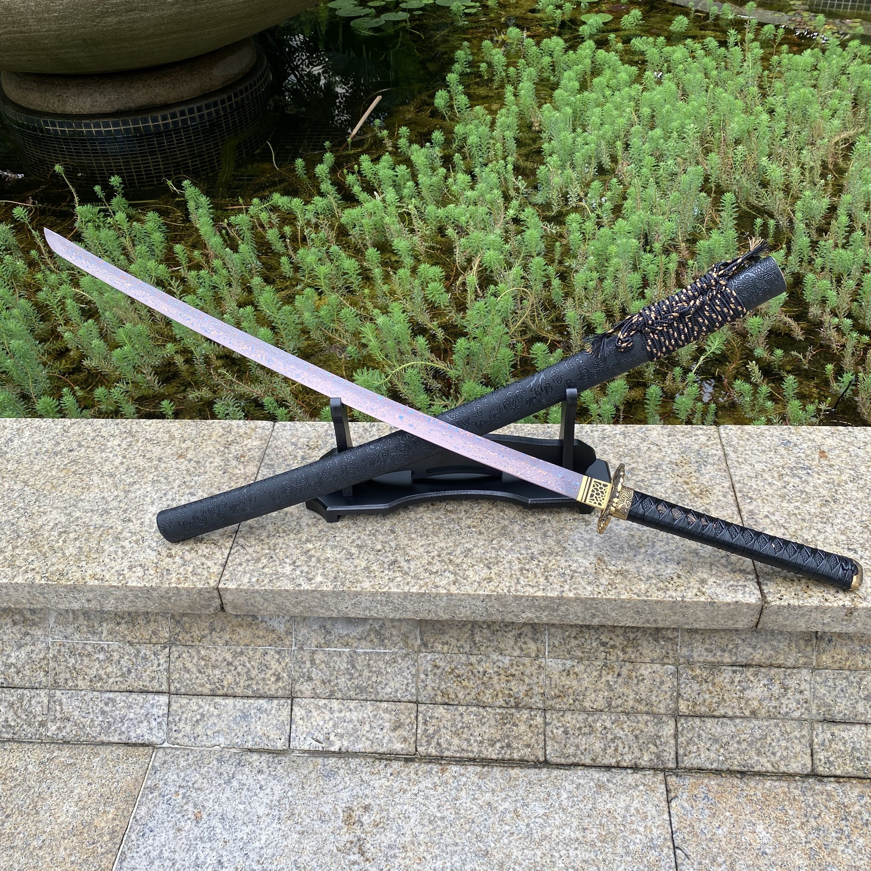 Red Dragon Blade Damascus Steel Katana - Tophatter Daily Deals