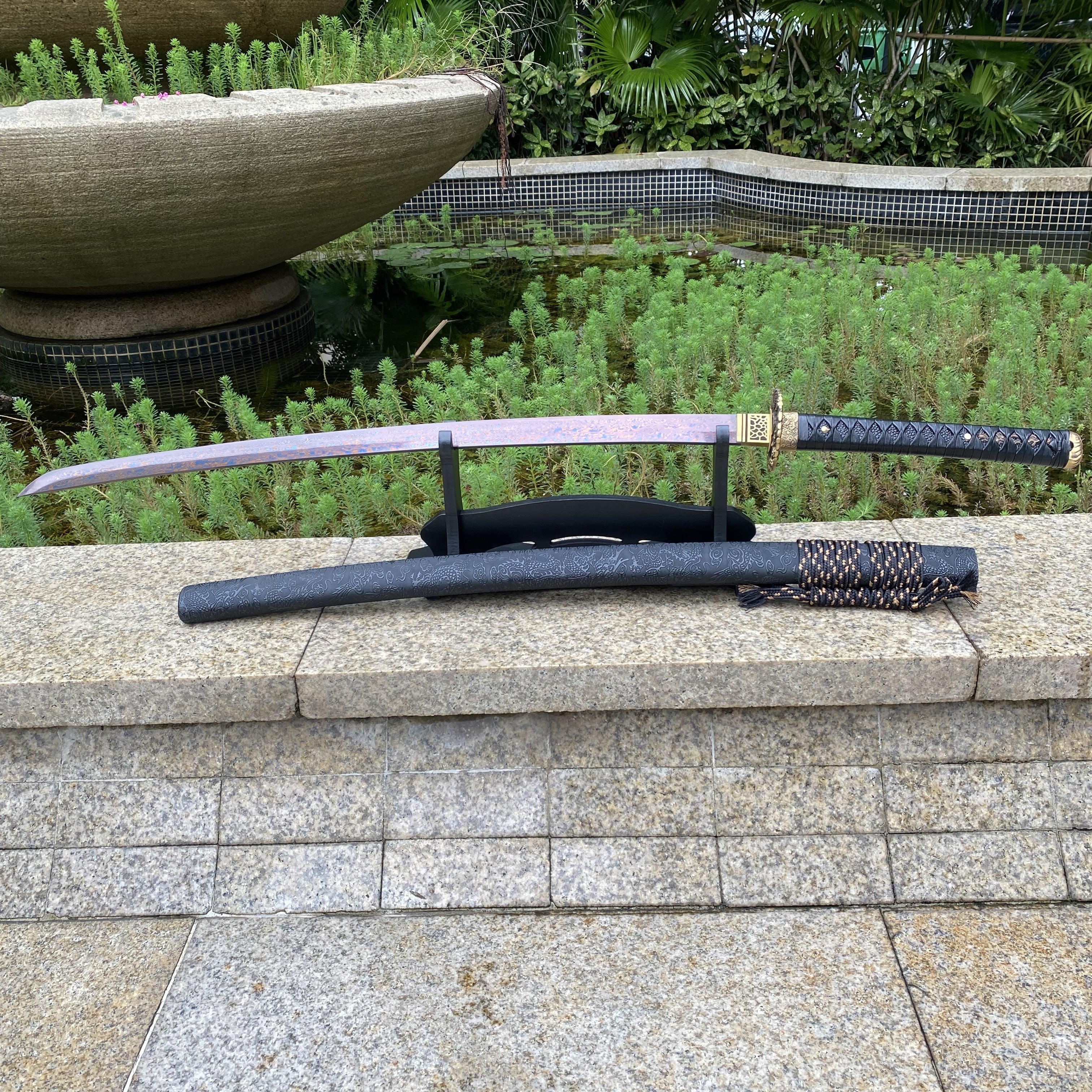 Red Dragon Blade Damascus Steel Katana - Tophatter Daily Deals