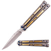 Damascus Butterfly Knife Real Brass Liners Balisong w/ Bearings - Bowie Knife-Balisong - Tophatter Daily Deals