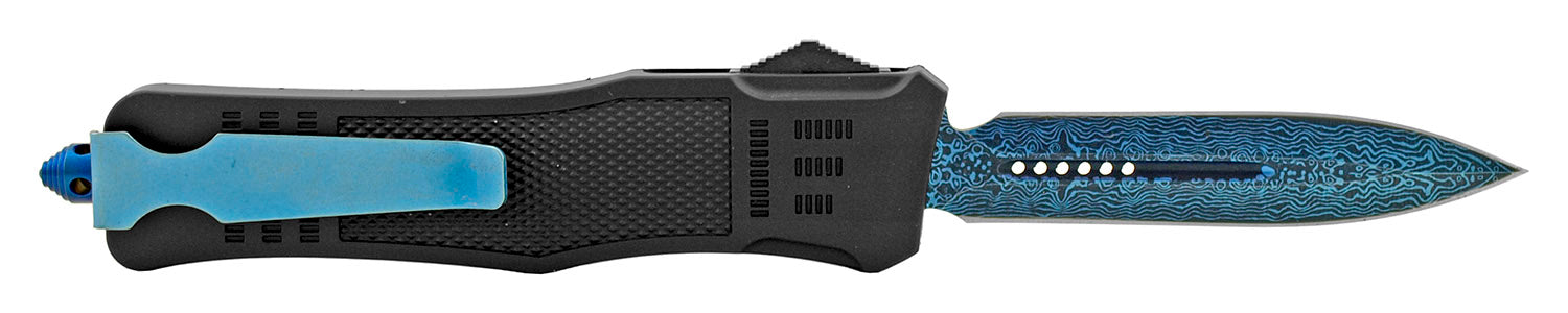 Damascus Etched Commando OTF Knife D/A Auto Switchblade - Asst. Knife-OTF - Tophatter Daily Deals