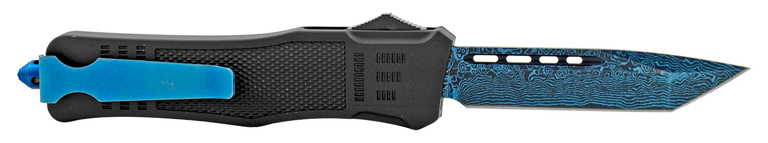 Damascus Etched Commando OTF Knife D/A Auto Switchblade - Asst. Knife-OTF - Tophatter Daily Deals