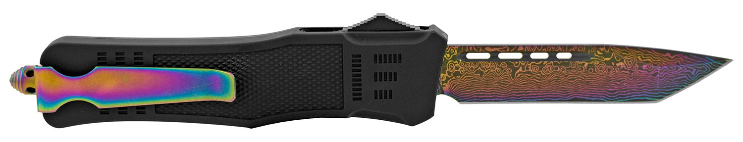 Damascus Etched Commando OTF Knife D/A Auto Switchblade - Asst. Knife-OTF - Tophatter Daily Deals