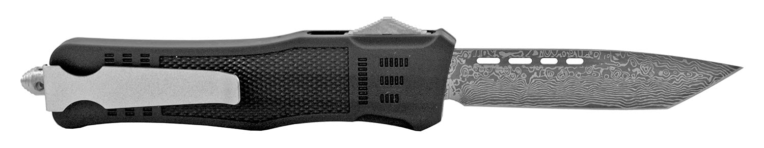 Damascus Etched Commando OTF Knife D/A Auto Switchblade - Asst. Knife-OTF - Tophatter Daily Deals