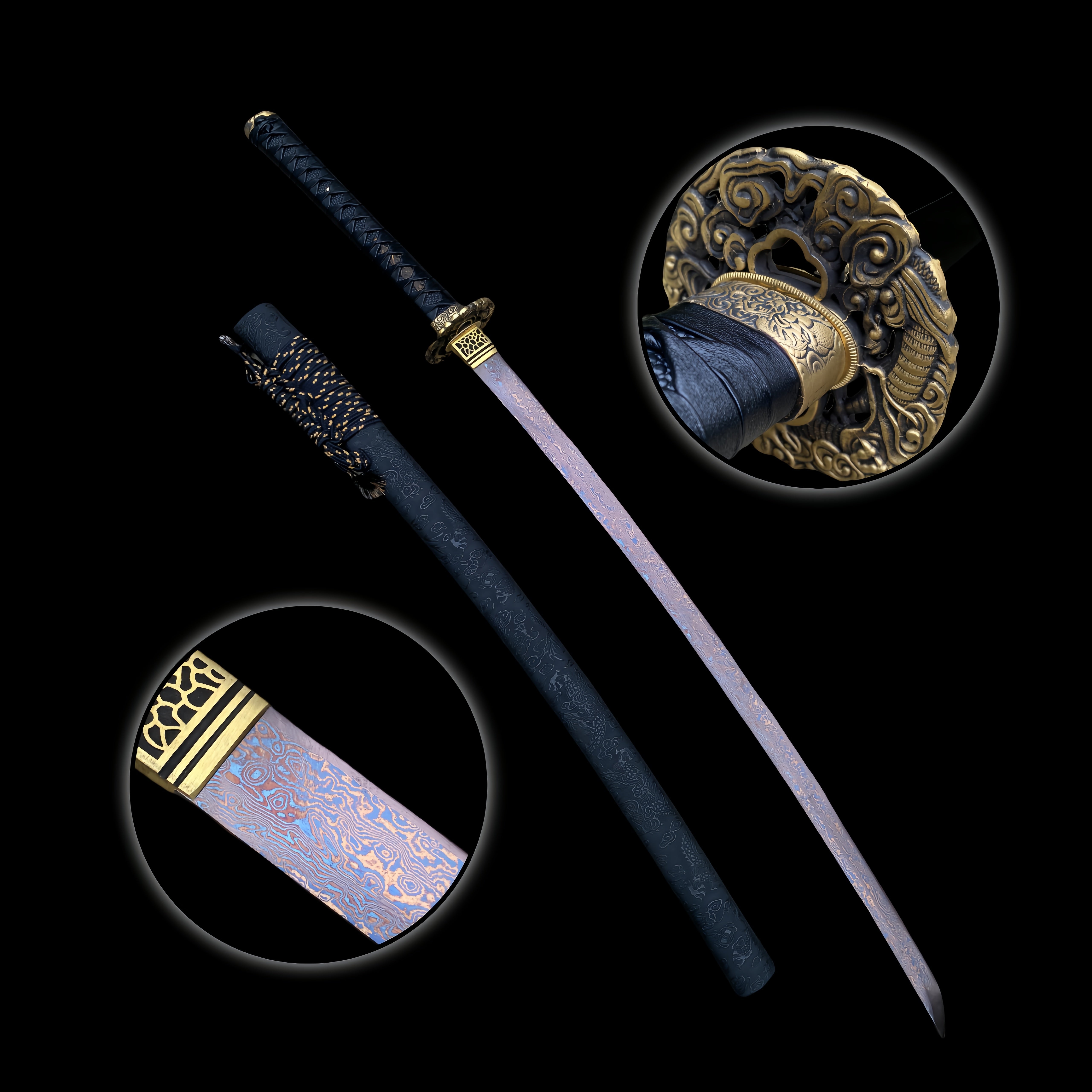 Red Dragon Blade Damascus Steel Katana - Tophatter Daily Deals