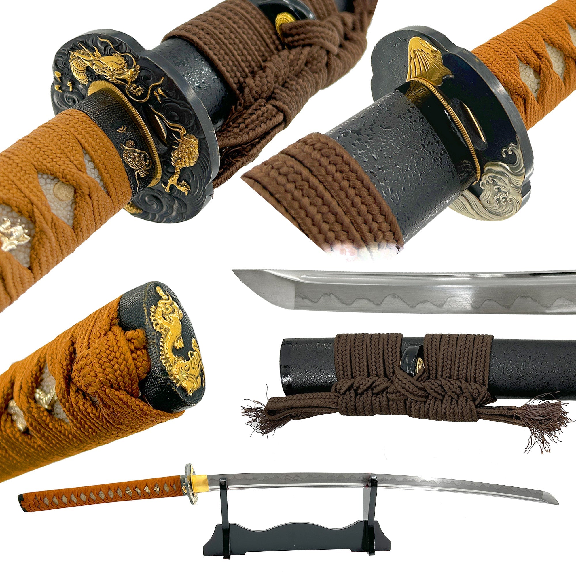 Dance of the Water Dragon 1060 Handmade Katana Swords - Tophatter Daily Deals