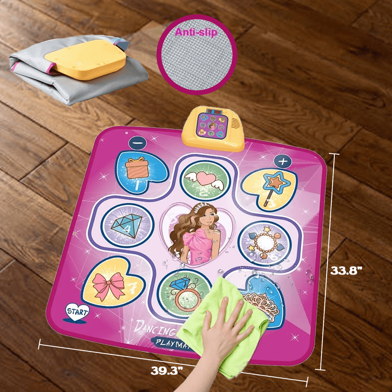 Interactive Dance Mat – LED Music Play Mat With Adjustable Volume & 5 Fun Modes For Active Play Baby & Toddler - Tophatter Daily Deals