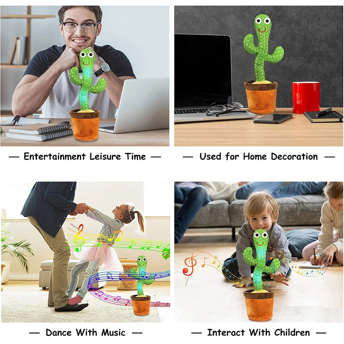 Dancing Cactus Mimicking Toy, USB-C Rechargeable Toys & Games - Tophatter Daily Deals