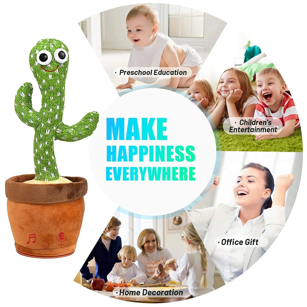Dancing Cactus Mimicking Toy, USB-C Rechargeable Toys & Games - Tophatter Daily Deals