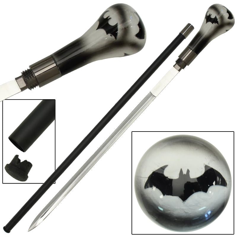 Dark Knight Avenger Elegant Removable Blade Bat Sword Cane Collectible Weapons - Tophatter Daily Deals
