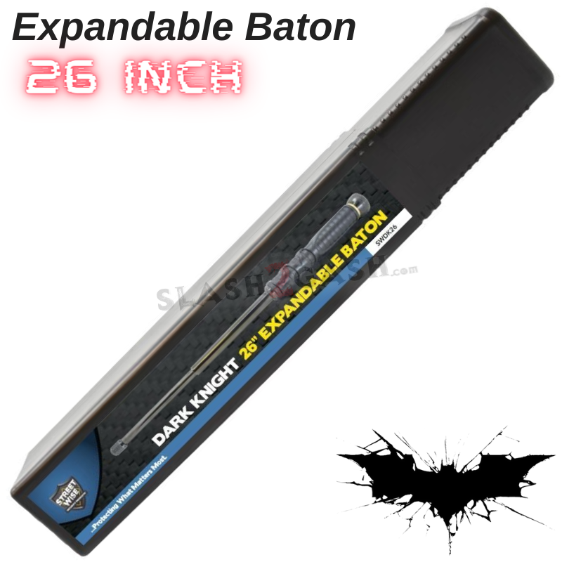 Dark Knight Baton Expandable Steel Defense Stick - Streetwise 26