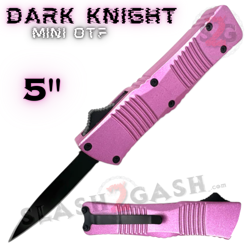 Dark Knight Mini OTF Knife Small Automatic Switchblade - Asst. colors Purple-ish - Double Edge Plain Knife-OTF - Tophatter Daily Deals