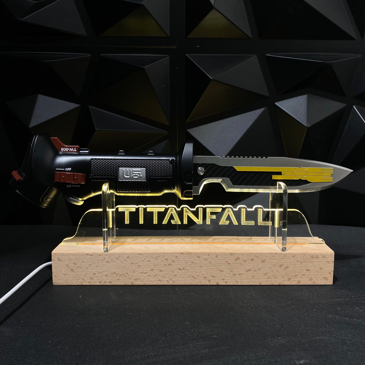 IRL Metal Data Knife Replica Knife & Custom Lighting Stand - Tophatter Daily Deals