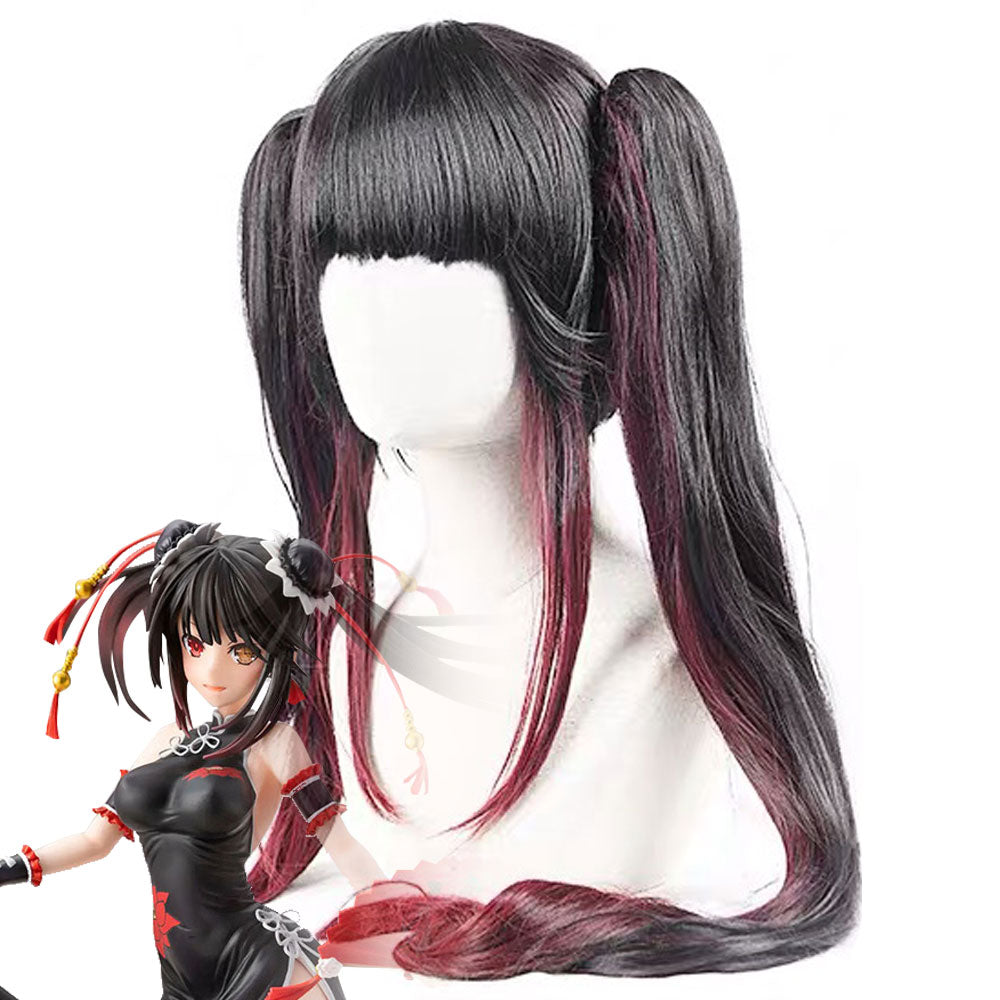 Date A Live Tokisaki Kurumi Nightmare Cheongsam Black Brown Cosplay Wig Wig - Tophatter Daily Deals
