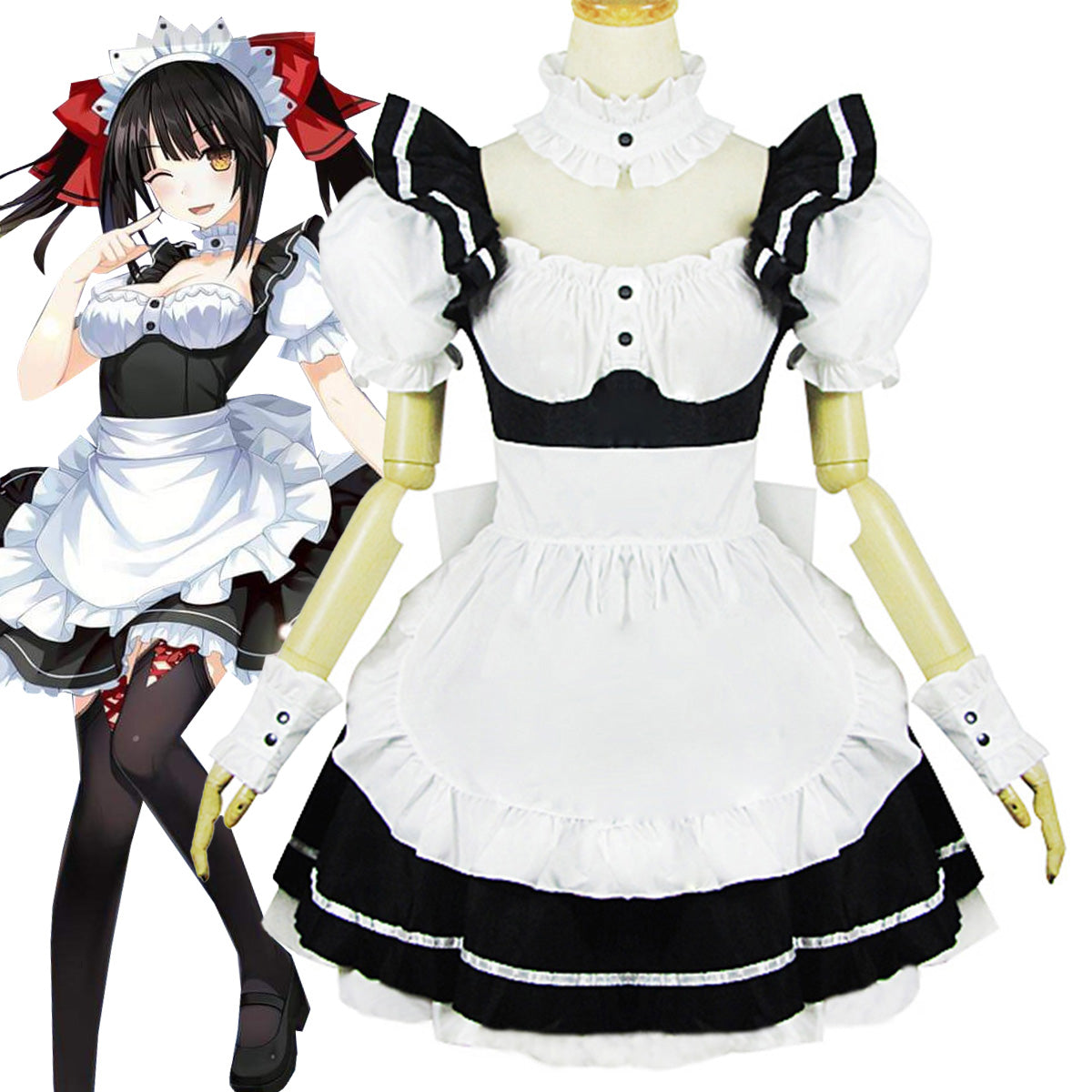 Date A Live Tokisaki Kurumi Nightmare Maid Dress Cosplay Costume Costume - Tophatter Daily Deals