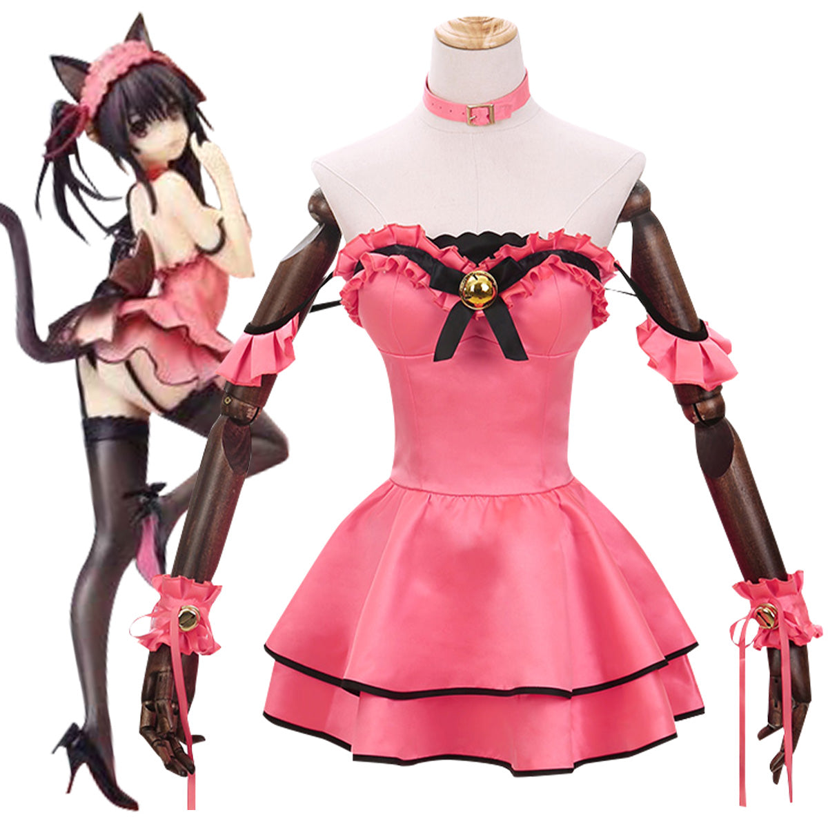 Date A Live Tokisaki Kurumi Nightmare Pink Cat Cosplay Costume Costume - Tophatter Daily Deals