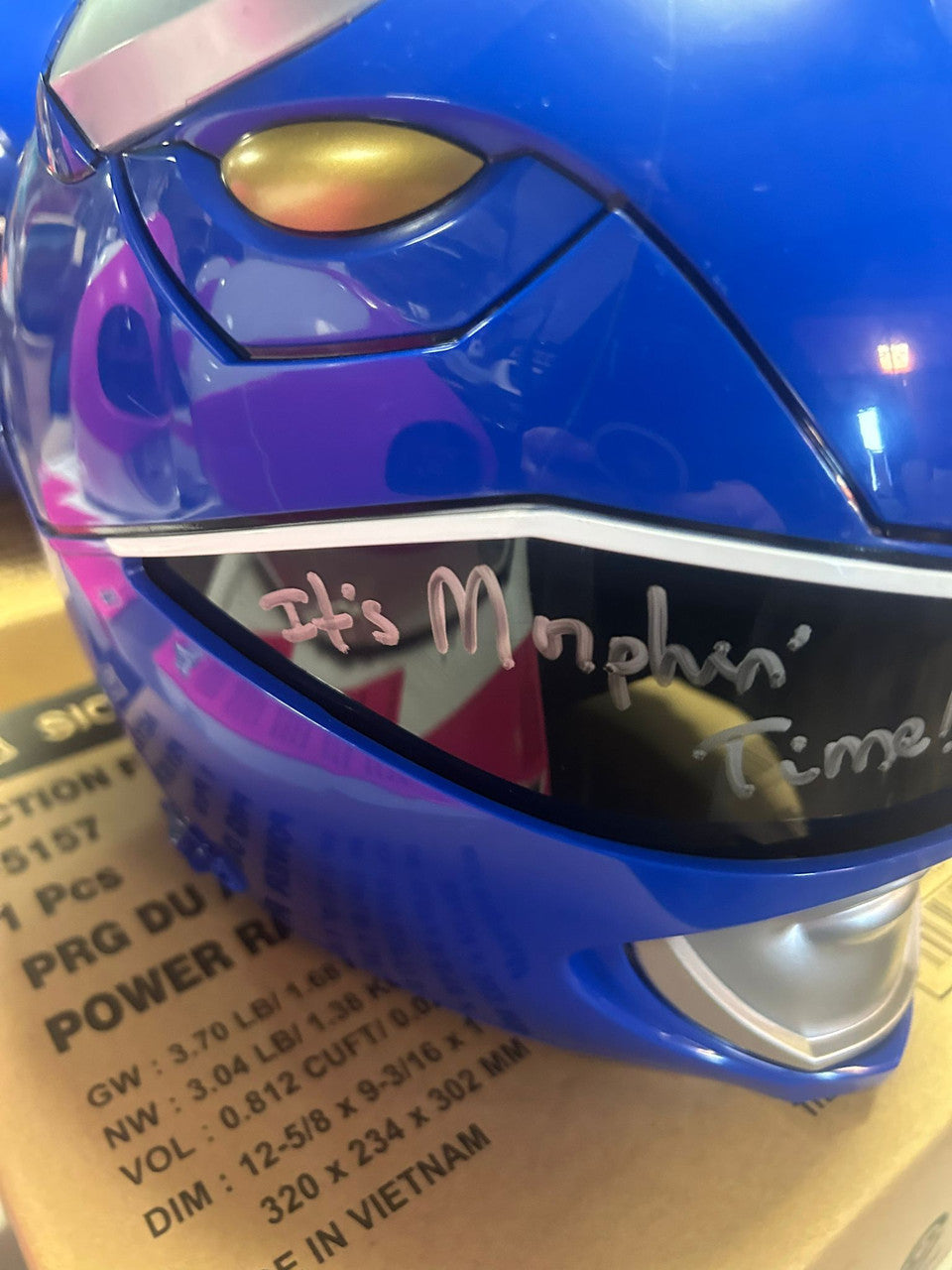 David Yost Signed Blue Power Ranger Helmet - SWAU Authenticated Helmet - Tophatter Daily Deals