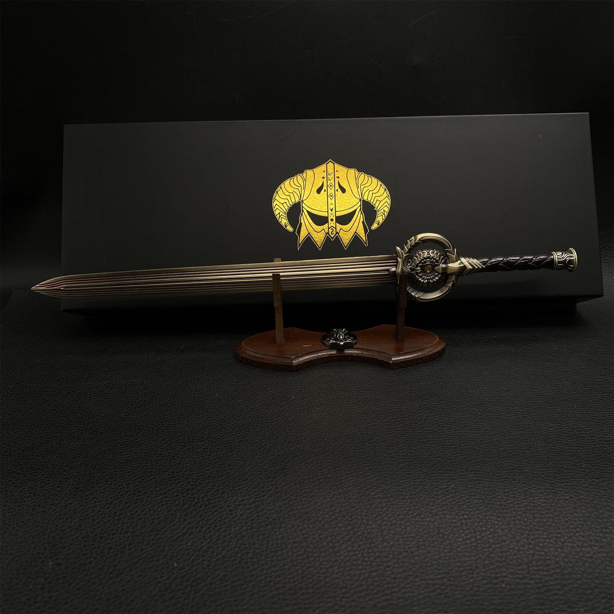 Skyrim Dawnbreaker Sword Metal Miniature Replica Dawnbreaker Sword & Stand - Tophatter Daily Deals