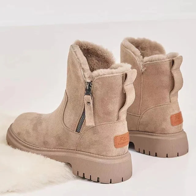 Warm Women's Ankle Boots - Faux Suede, Fur Lined, Winter - Tophatter Daily Deals