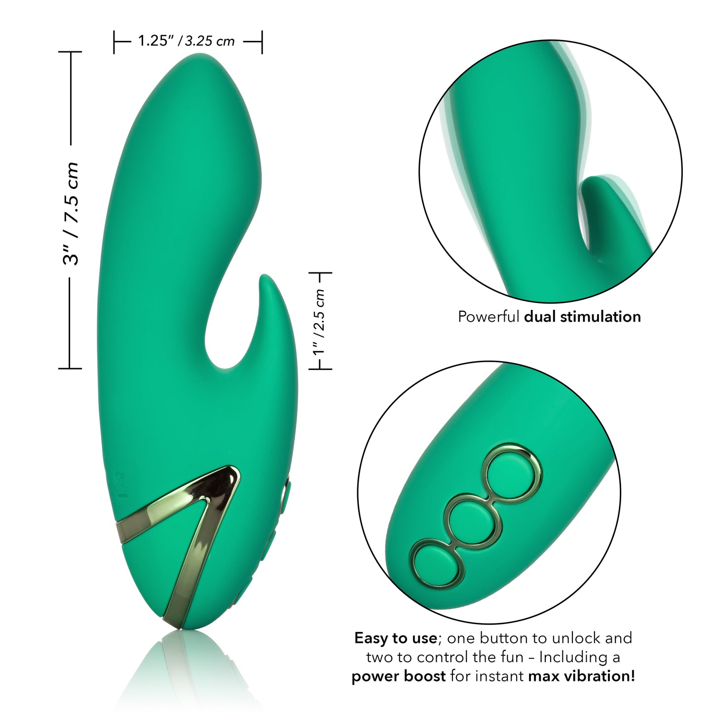 California Dreaming Sierra Sensation Flexible Teaser in Green with 10 Vibration Modes and Silicone Body > Vibrators > Ladies > Rabbit - Tophatter Daily Deals