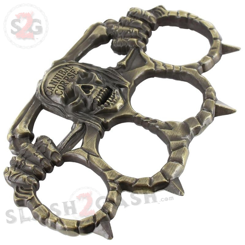 Cannibal Corpse Skull Brass Knuckles Paperweight w/ Spikes Belt Buckle - Tophatter Daily Deals